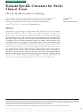 Cover page: Domain-Specific Outcomes for Stroke Clinical Trials: What the Modified Rankin Isn't Ranking.