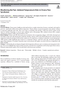 Cover page: Weathering the Pain: Ambient Temperatures Role in Chronic Pain Syndromes.