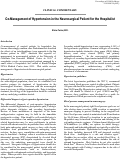 Cover page: Co-Management of Hypertension in the Neurosurgical Patient for the Hospitalist