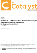 Cover page: Nyctinastic Leaf Folding Mimic Reduces Herbivory by Chromacris Trogon Grasshoppers (Orthoptera:Romaleidae)