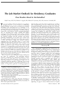 Cover page: The Job Market Outlook for Residency Graduates: Clear Weather Ahead for the Butterflies?