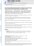 Cover page: Perceived Neighborhood-Level Drivers of Food Insecurity Among Aging Women in the United&nbsp;States: A Qualitative Study