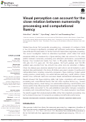 Cover page: Visual perception can account for the close relation between numerosity processing and computational fluency