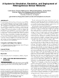 Cover page: A System for Simulation, Emulation, and Deployment of Heterogeneous Sensor Networks