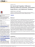 Cover page: On social and cognitive influences: relating adolescent networks, generalized expectancies, and adolescent smoking.