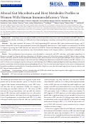 Cover page: Altered Gut Microbiota and Host Metabolite Profiles in Women With Human Immunodeficiency Virus