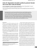 Cover page: Aster-B-dependent estradiol synthesis protects female mice from diet-induced obesity