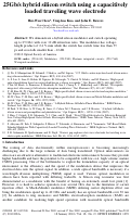 Cover page: 25 Gb/s hybrid silicon switch using a capacitively loaded traveling wave electrode
