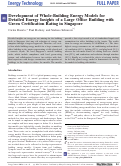 Cover page: Development of Whole‐Building Energy Models for Detailed Energy Insights of a Large Office Building with Green Certification Rating in Singapore