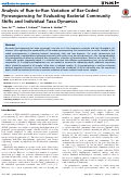 Cover page: Analysis of Run-to-Run Variation of Bar-Coded Pyrosequencing for Evaluating Bacterial Community Shifts and Individual Taxa Dynamics