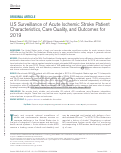 Cover page: US Surveillance of Acute Ischemic Stroke Patient Characteristics, Care Quality, and Outcomes for 2019.