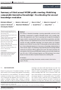 Cover page: Summary of third annual MCBK public meeting: Mobilizing computable biomedical knowledge—Accelerating the second knowledge revolution