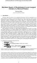 Cover page: Rhythmic Repair of Morphological Accent Assigned Outside of a Metrical Window