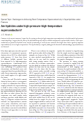 Cover page: Are hydrides under high-pressure-high-temperature superconductors?