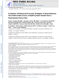 Cover page: Evaluation of behavioral economic strategies to raise influenza vaccination rates across a health system: Results from a randomized clinical trial