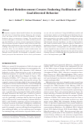 Cover page: Reward Reinforcement Creates Enduring Facilitation of Goal-directed Behavior.