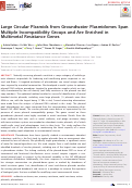 Cover page: Large Circular Plasmids from Groundwater Plasmidomes Span Multiple Incompatibility Groups and Are Enriched in Multimetal Resistance Genes