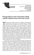 Cover page: Passages Between the Community College and the California State University System