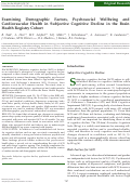 Cover page: Examining Demographic Factors, Psychosocial Wellbeing and Cardiovascular Health in Subjective Cognitive Decline in the Brain Health Registry Cohort.