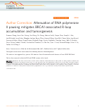 Cover page: Correction: Author Correction: Attenuation of RNA polymerase II pausing mitigates BRCA1-associated R-loop accumulation and tumorigenesis