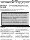 Cover page: Acute Epiglottitis Secondary to the Severe Acute Respiratory Syndrome Coronavirus 2: A Case Report