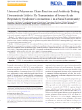 Cover page: Universal Polymerase Chain Reaction and Antibody Testing Demonstrate Little to No Transmission of Severe Acute Respiratory Syndrome Coronavirus 2 in a Rural Community