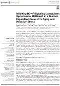Cover page: Inhibiting BDNF Signaling Upregulates Hippocampal H3K9me3 in a Manner Dependent On In Vitro Aging and Oxidative Stress