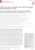 Cover page: COVID-19 Serology at Population Scale: SARS-CoV-2-Specific Antibody Responses in Saliva