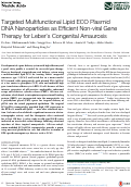 Cover page: Targeted Multifunctional Lipid ECO Plasmid DNA Nanoparticles as Efficient Non-viral Gene Therapy for Lebers Congenital Amaurosis.