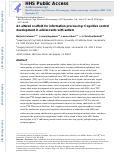 Cover page: An Altered Scaffold for Information Processing: Cognitive Control Development in Adolescents With Autism