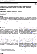 Cover page: The Effect of a Quality Improvement Project on Improving Patients Willingness to Receive an Influenza Vaccination in the Emergency Department.