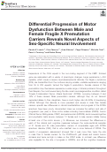 Cover page: Differential Progression of Motor Dysfunction Between Male and Female Fragile X Premutation Carriers Reveals Novel Aspects of Sex-Specific Neural Involvement