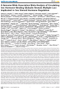 Cover page: A Genome-Wide Association Meta-Analysis of Circulating Sex Hormone–Binding Globulin Reveals Multiple Loci Implicated in Sex Steroid Hormone Regulation