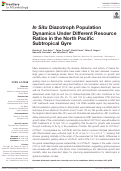 Cover page: <i>In Situ</i> Diazotroph Population Dynamics Under Different Resource Ratios in the North Pacific Subtropical Gyre.