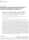 Cover page: Developmental Timing Determines the Protective Effect of Maternal Electroacupuncture on Perinatal Nicotine Exposure‐Induced Offspring Lung Phenotype