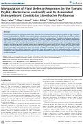 Cover page: Manipulation of plant defense responses by the tomato psyllid (Bactericerca cockerelli) and its associated endosymbiont Candidatus Liberibacter psyllaurous.