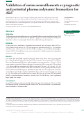 Cover page: Validation of serum neurofilaments as prognostic and potential pharmacodynamic biomarkers for ALS.