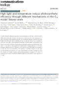 Cover page: High light and temperature reduce photosynthetic efficiency through different mechanisms in the C4 model Setaria viridis