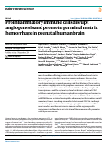 Cover page: Proinflammatory immune cells disrupt angiogenesis and promote germinal matrix hemorrhage in prenatal human brain