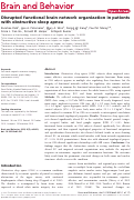 Cover page: Disrupted functional brain network organization in patients with obstructive sleep apnea