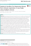 Cover page: Statistical classifiers for diagnosing disease from immune repertoires: a case study using multiple sclerosis