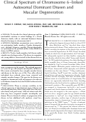 Cover page: Clinical spectrum of chromosome 6–linked autosomal dominant drusen and macular degeneration