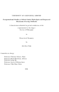 Cover page: Computational Studies of Metal Oxide Hydrolysis and Improved Maximum Overlap Methods