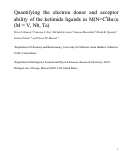 Cover page: Quantifying the Electron Donor and Acceptor Abilities of the Ketimide Ligands in M(NC t Bu2)4 (M = V, Nb, Ta)