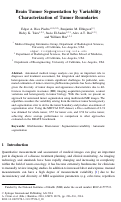 Cover page: Brain Tumor Segmentation by Variability Characterization of Tumor Boundaries