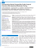 Cover page: Intraoperative Retinal Changes May Predict Surgical Outcomes After Epiretinal Membrane Peeling.