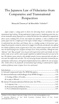 Cover page: The Japanese Law of Fiduciaries from Comparative and Transnational Perspectives