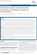 Cover page: Comparative analysis of protein-protein interactions in the defense response of rice and wheat