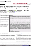 Cover page: Novel COL6A3 frameshift variant in American Staffordshire Terrier dogs with Ullrich‐like congenital muscular dystrophy