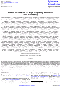 Cover page: Planck 2013 results. VI. High Frequency Instrument data processing